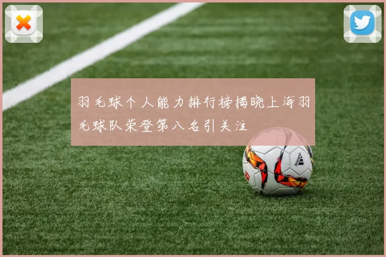 羽毛球个人能力排行榜揭晓上海羽毛球队荣登第八名引关注